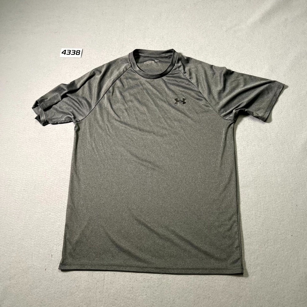Under Armour T Shirt Mens Medium Gray Logo Performance‎ Raglan Sleeve Athletic